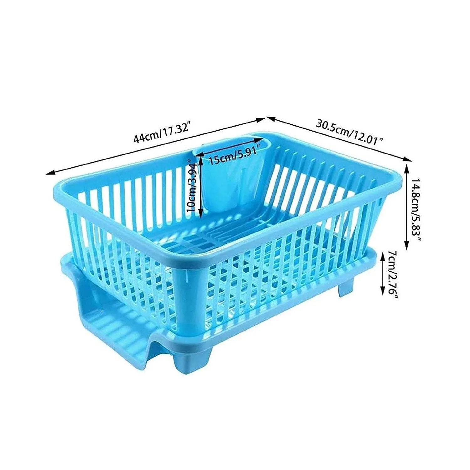 0657 Unbreakable Plastic 3 in 1 Kitchen Sink Dish Drainer Drying Rack