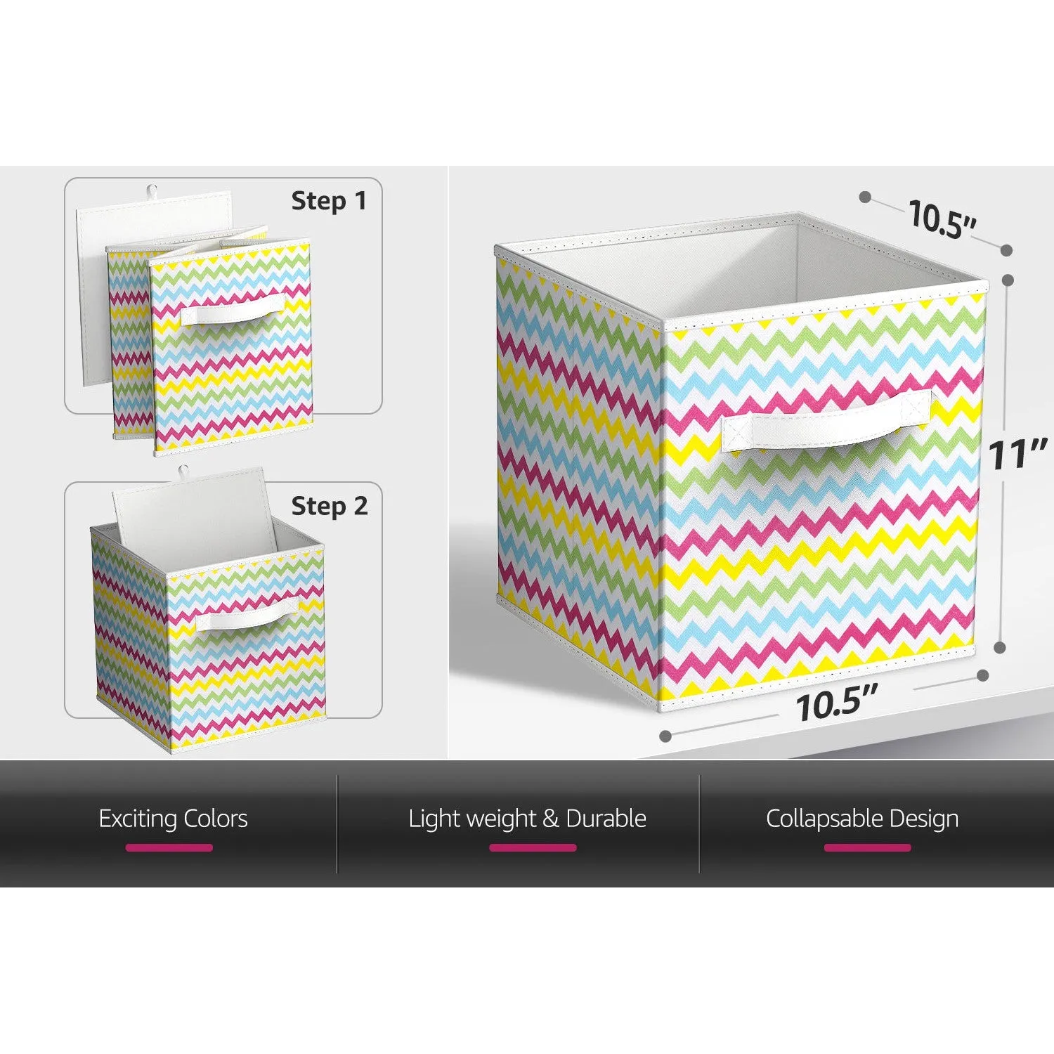 11" Cube Storage Bins (6 Pack Print)