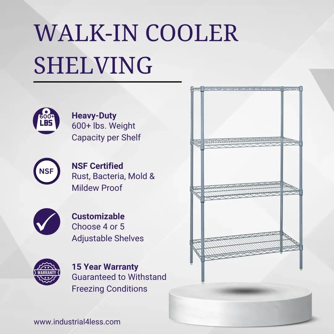 14" x 36" Walk In Cooler and Freezer Wire Shelving Unit