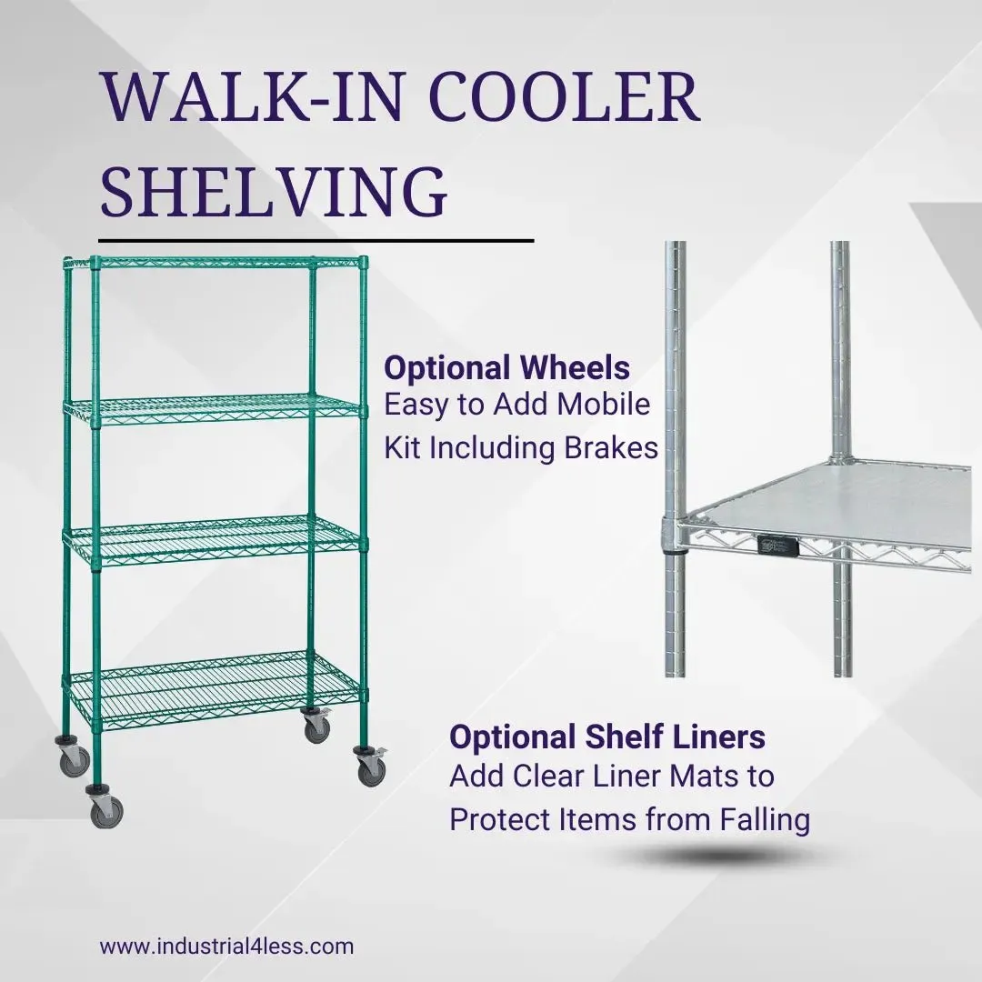 14" x 36" Walk In Cooler and Freezer Wire Shelving Unit