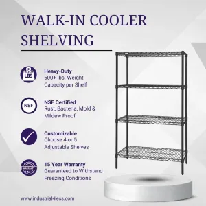 14" x 36" Walk In Cooler and Freezer Wire Shelving Unit