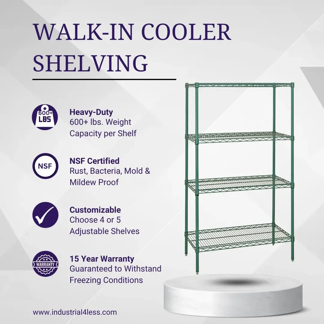 14" x 36" Walk In Cooler and Freezer Wire Shelving Unit