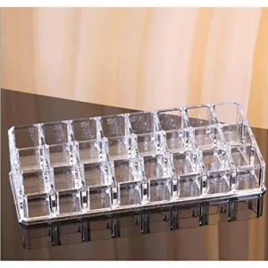 24 Compartment Makeup Lipstick Storage Holder Organizer Case, Pack of 1, Transparent