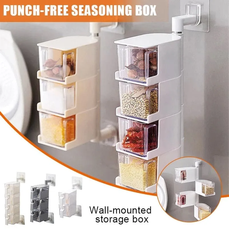 360˚ Degree Rotating Spice Box, Seasoning Storage Box, Kitchen Spice Container