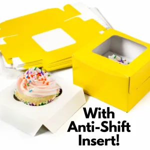 4.5" Cupcake Boxes: Yellow (12)