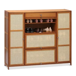 53" Shoe Storage - 8 Tiers 5 door - Brown