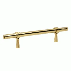 6 1/2 Inch Deltana Solid Brass Adjustable Pull (PVD Lifetime Polished Brass Finish)