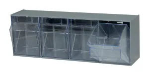 7 in. H X 23.63 in. W Gray Plastic Gondola Storage Bins