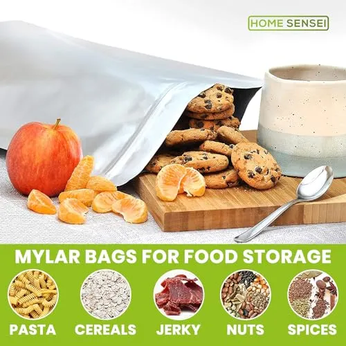 75pcs Mylar bags for Food Storage - Extra Thick 10 Mil - Gallon/Quart/Pint - Mylar Bags with Oxygen Absorbers 400cc - Zip Resealable Mylar Bags - Mylar Food Storage Bags - Bolsas Mylar