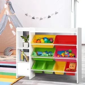 8 Bins Kids Toy Box Storage Organiser Rack Bookshelf Drawer Cabinet