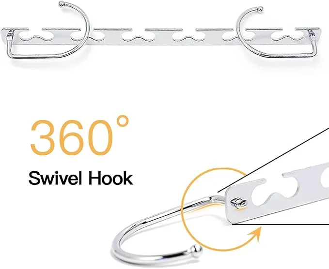 8 Pcs 260mm x 72mm Metal Space Saving Clothes Hanger, Closet Hanger Organizer Sturdy Silver