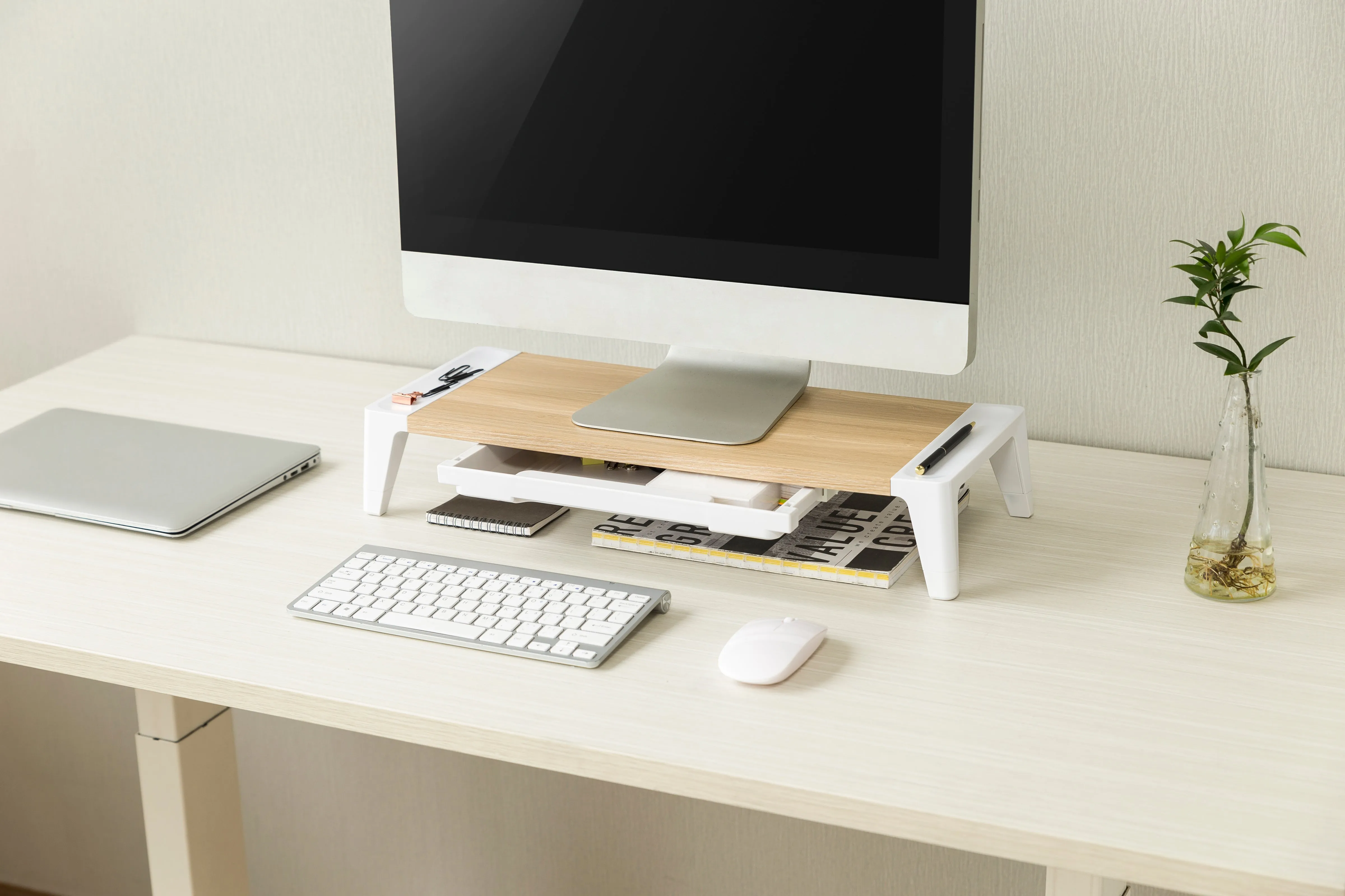 Adjustable Laptop Desk with Drawer