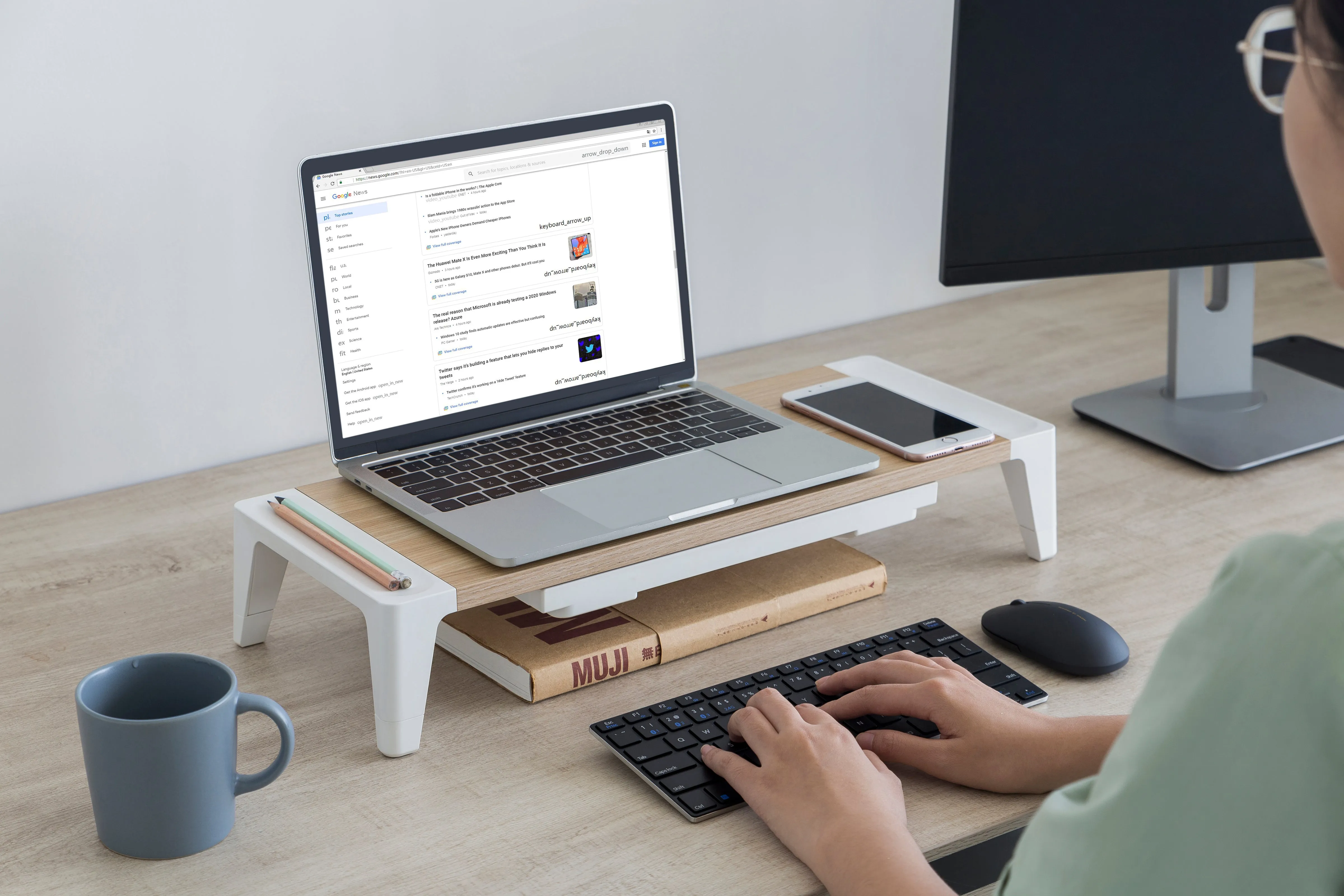 Adjustable Laptop Desk with Drawer