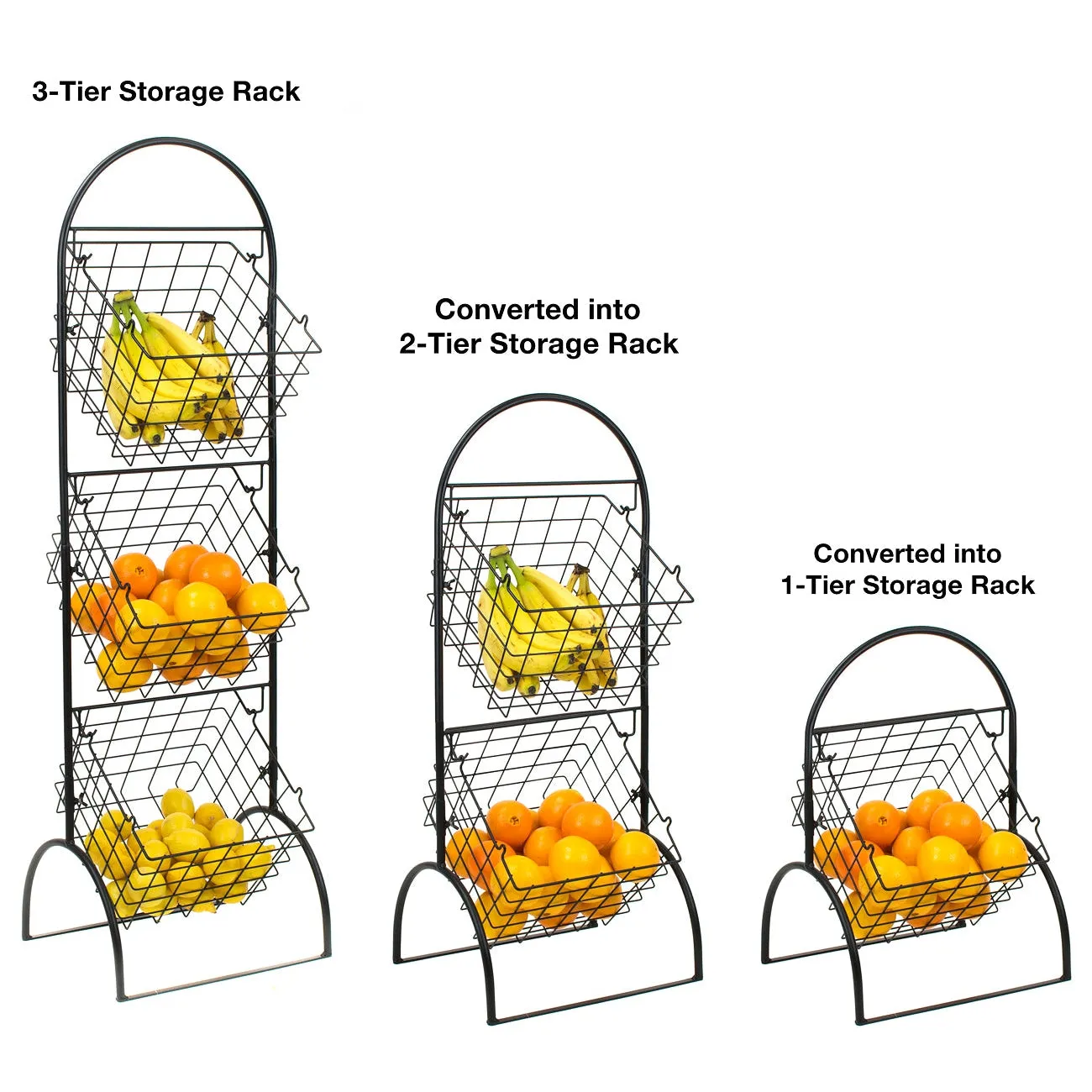 Adjustable Market Basket Stand (3 Tier)