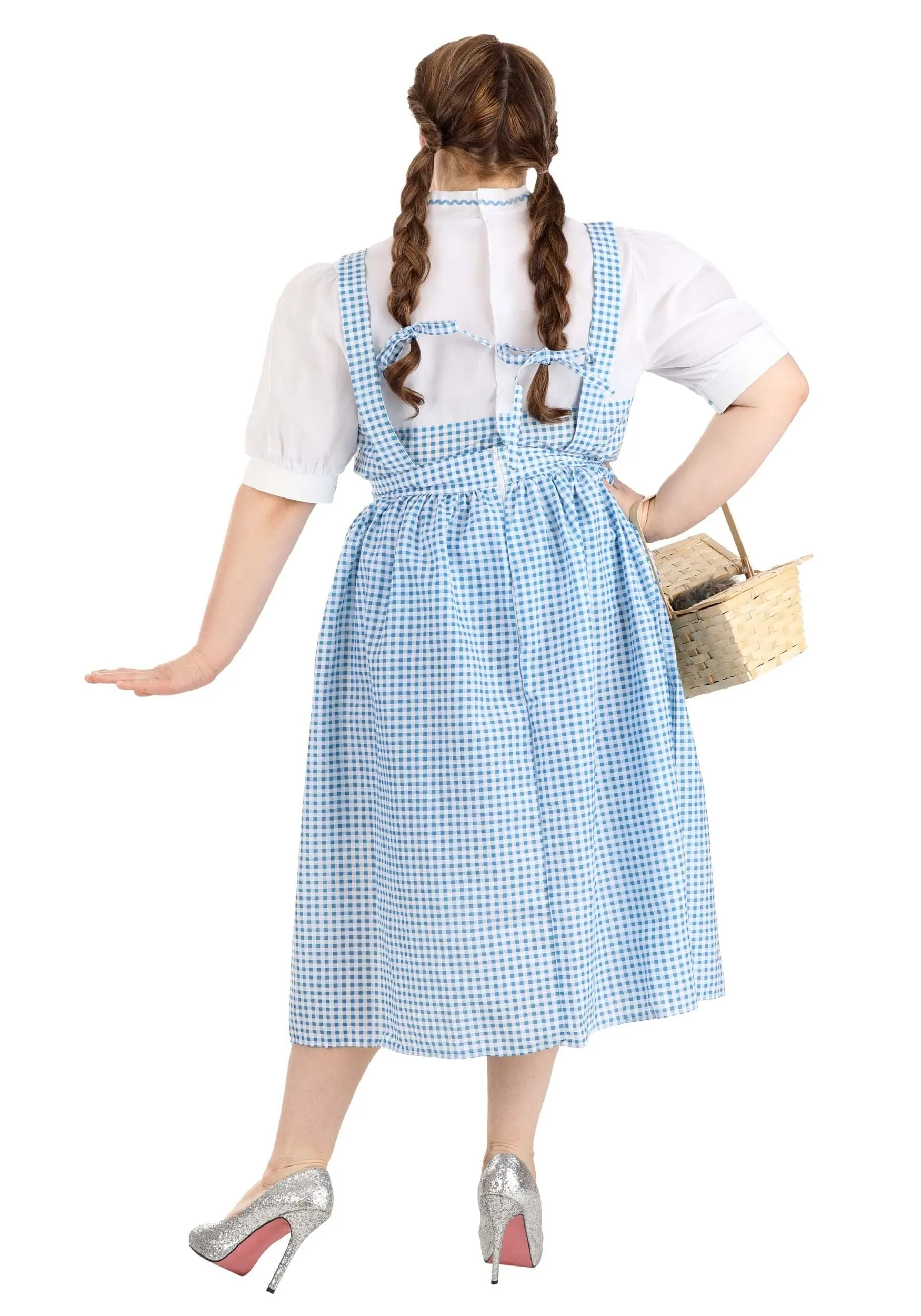 Adult Dorothy Costume Women's Long Blue Gingham Dress