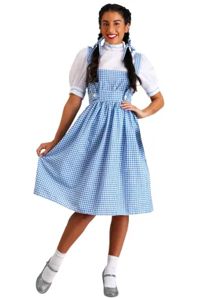 Adult Dorothy Costume Women's Long Blue Gingham Dress