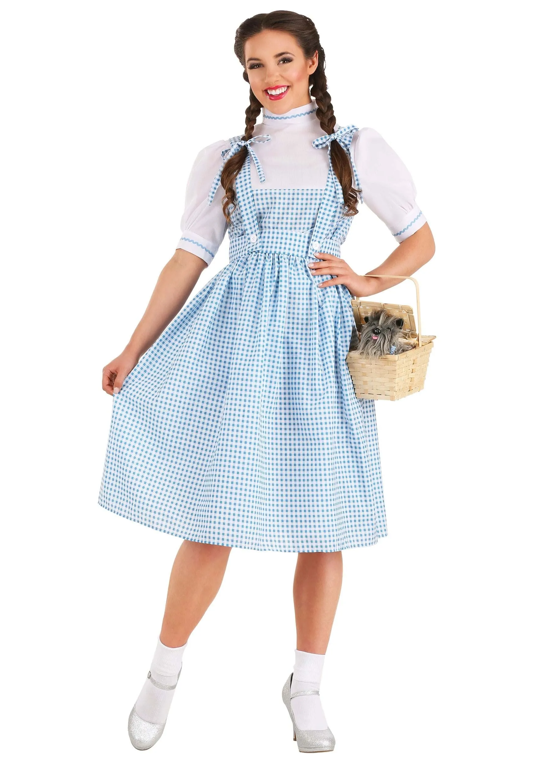 Adult Dorothy Costume Women's Long Blue Gingham Dress