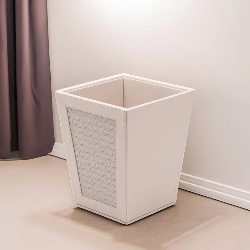 Anora Vegan Leather Dustbin - Beige