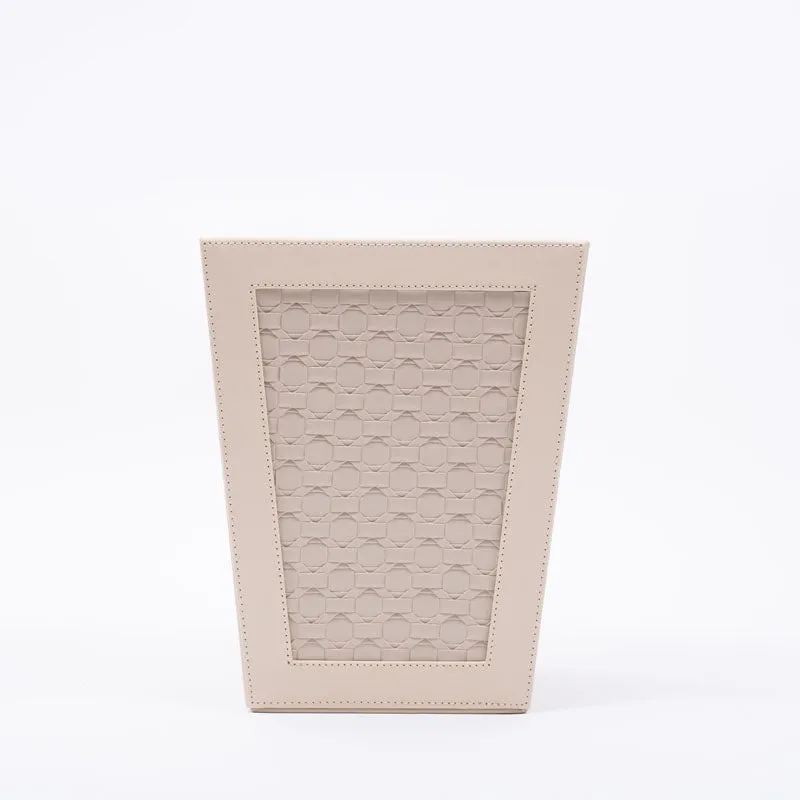 Anora Vegan Leather Dustbin - Beige