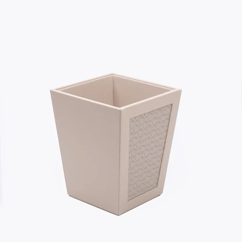 Anora Vegan Leather Dustbin - Beige