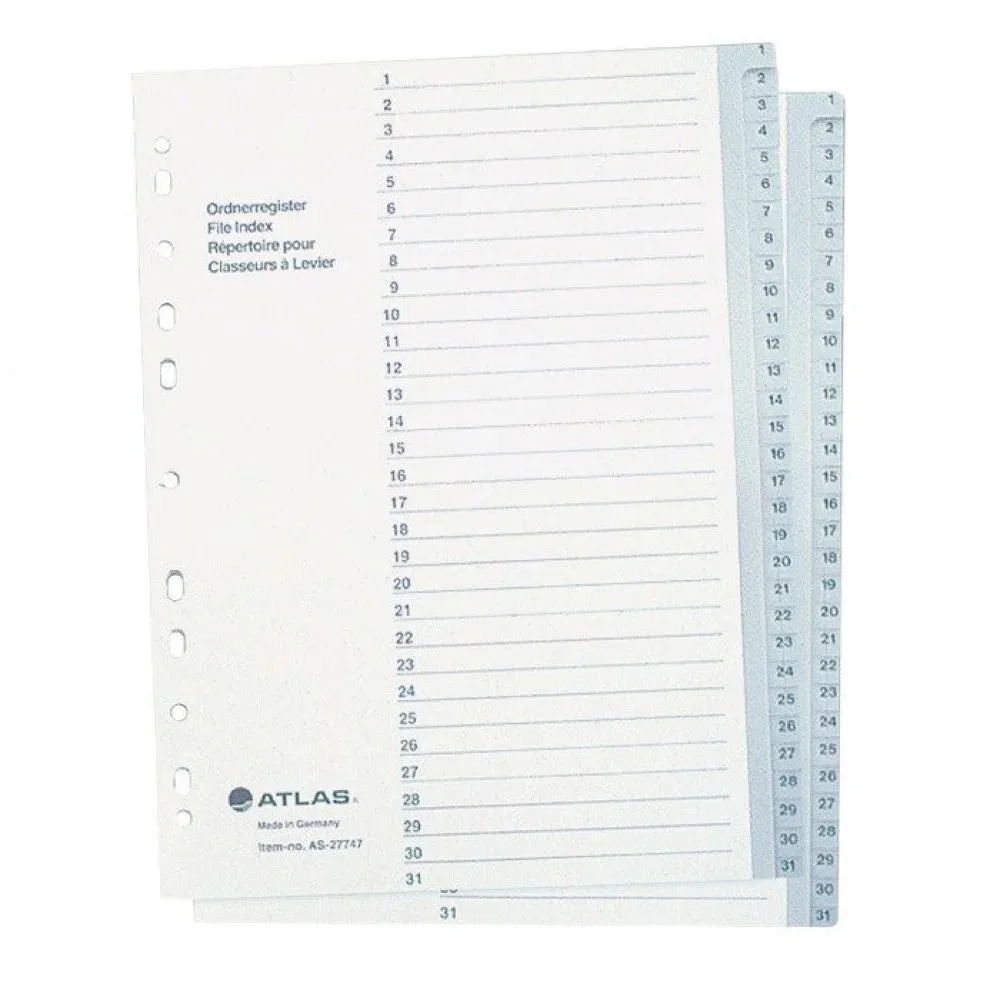 Atlas 1-31 Plastic Divider A4