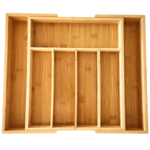 Bamboo Drawer Organizer - Expandable, Natural