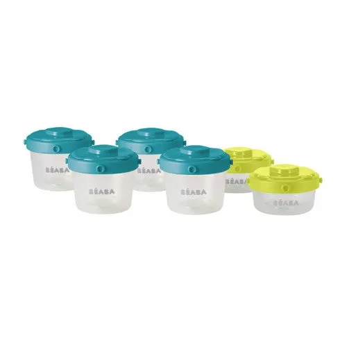 Beaba Portion Clips 60/120 ml (4m ) Pack of 6 - Blue/Neon