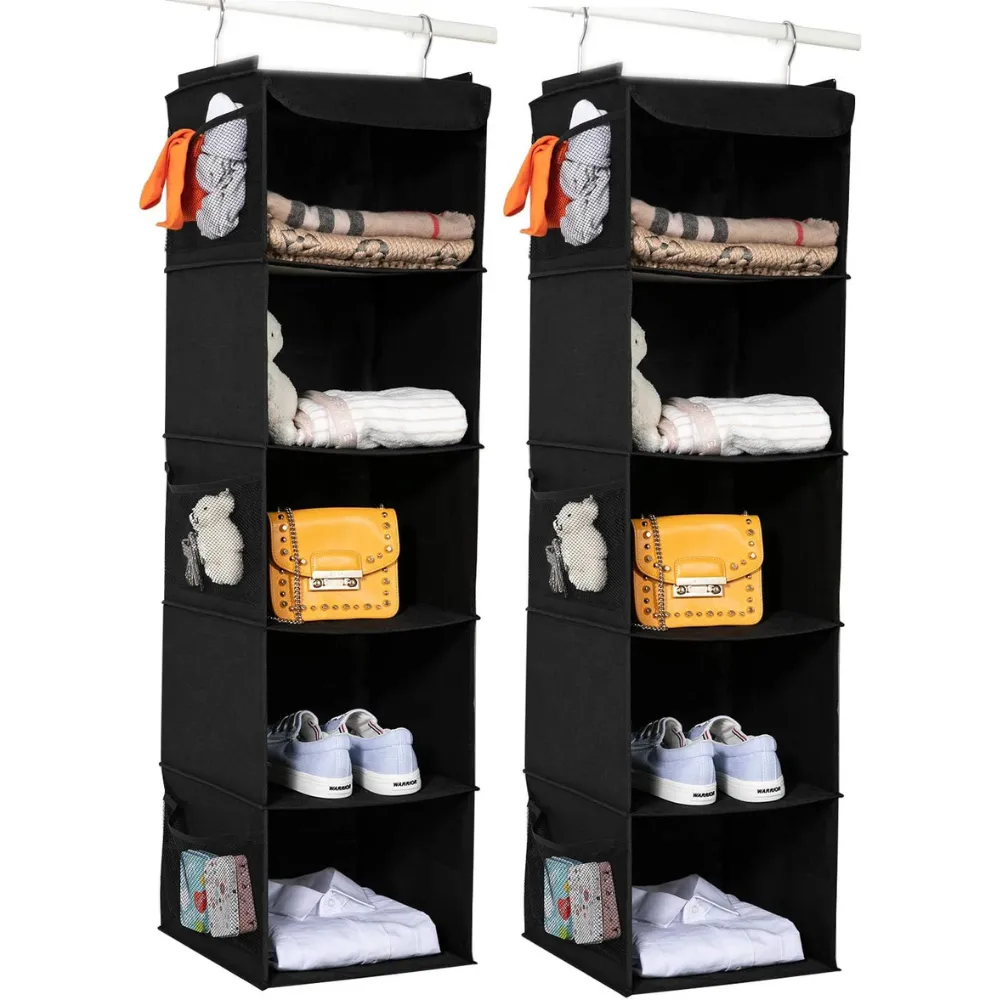 Blushbees® 5-Shelf Hanging Closet Organizer - 2 Pack, Light Gray