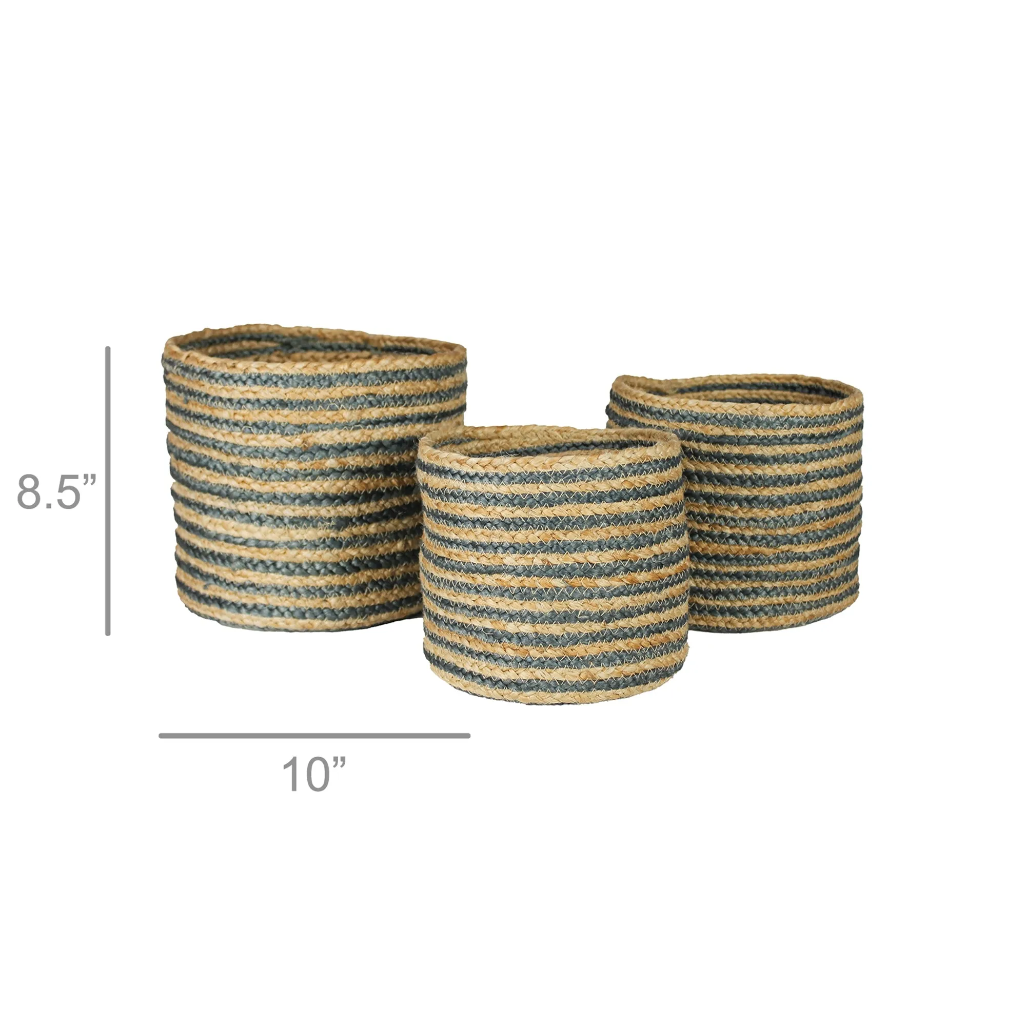 Bossa Hemp Baskets, Set of 3 By HomArt