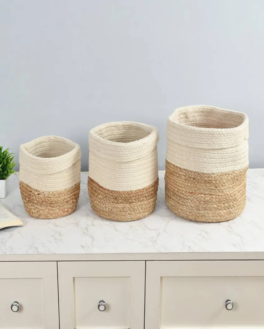 Braided Jute Storage Basket | Set of 3