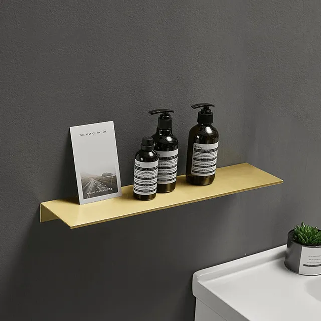 Brushed Aluminum Bathroom Shelves