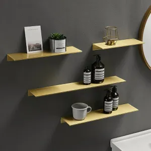 Brushed Aluminum Bathroom Shelves