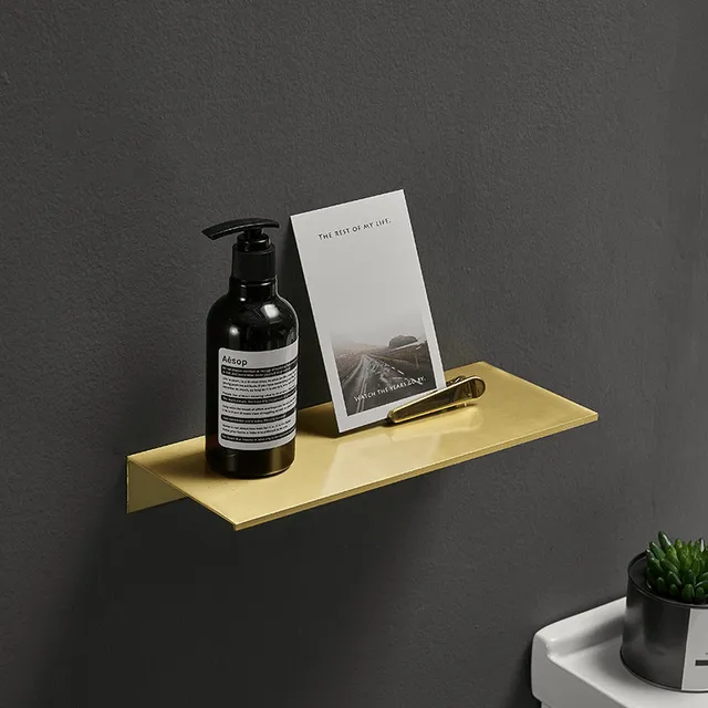 Brushed Aluminum Bathroom Shelves