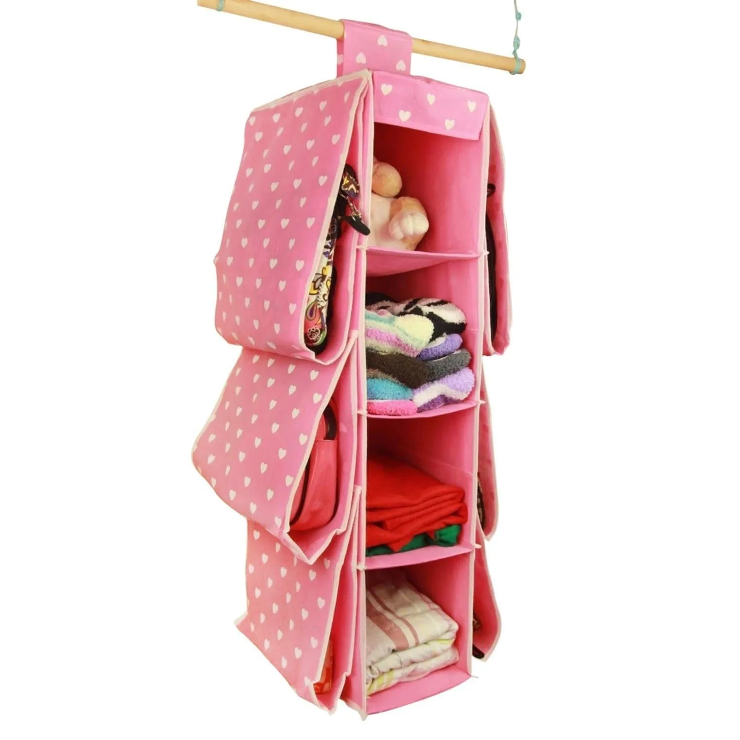 BXT Cute Multifunctional 10 Pockets Wardrobe Space Saving Over-the-Door Hanging HandBags Clothes magazines sockets handbags Holder Rack Organiser Storage Bag