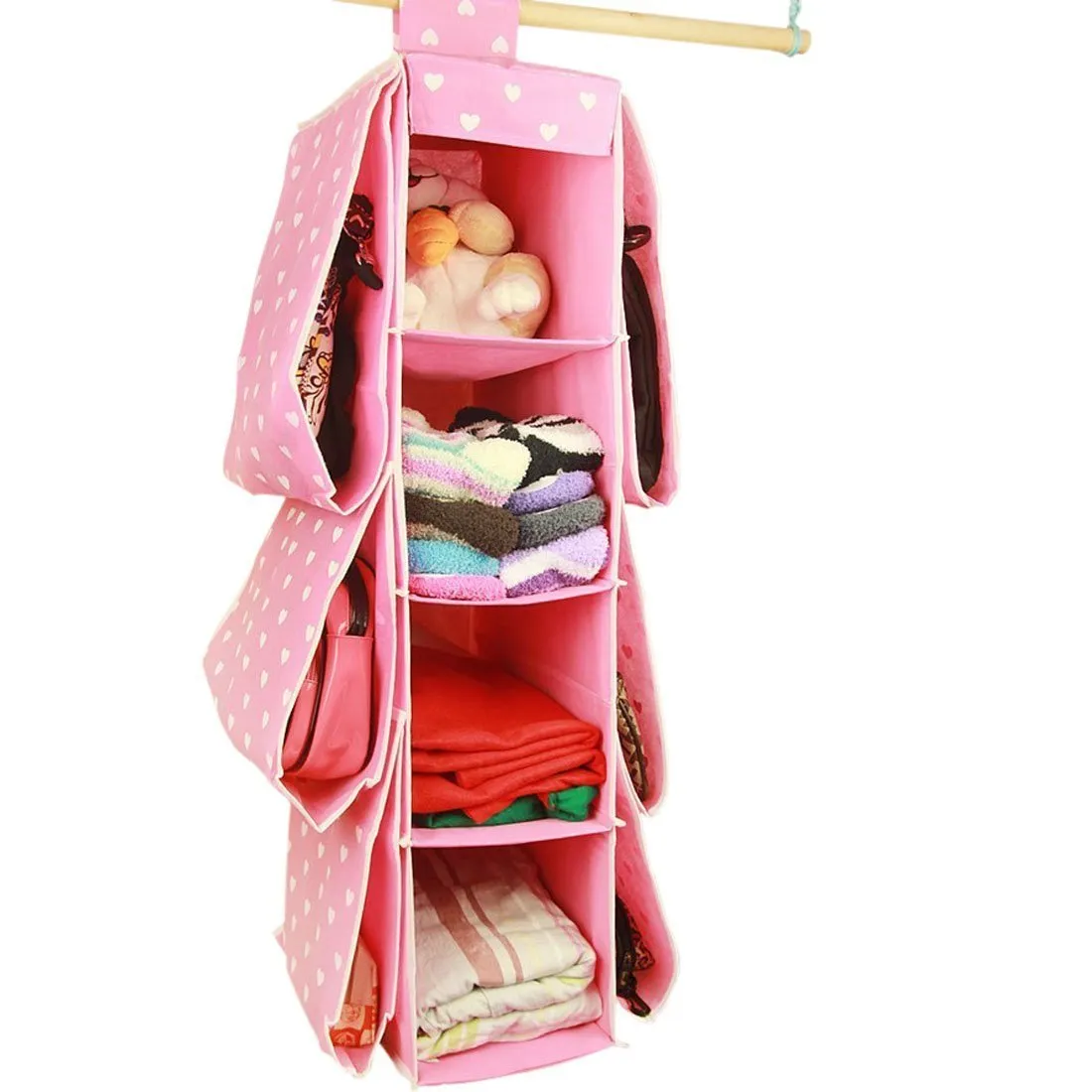 BXT Cute Multifunctional 10 Pockets Wardrobe Space Saving Over-the-Door Hanging HandBags Clothes magazines sockets handbags Holder Rack Organiser Storage Bag