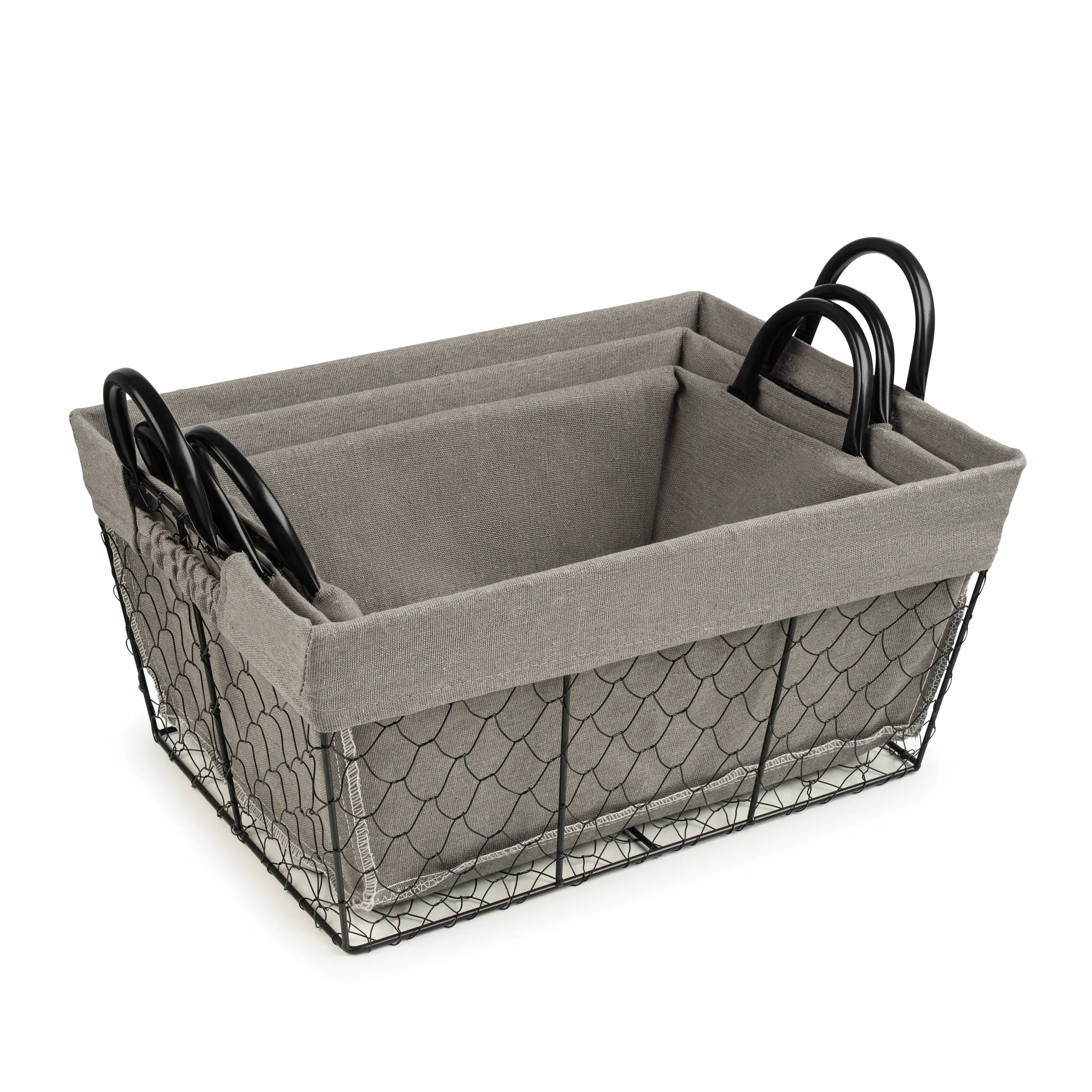 Chicken Wire Storage Baskets (3 Pc)