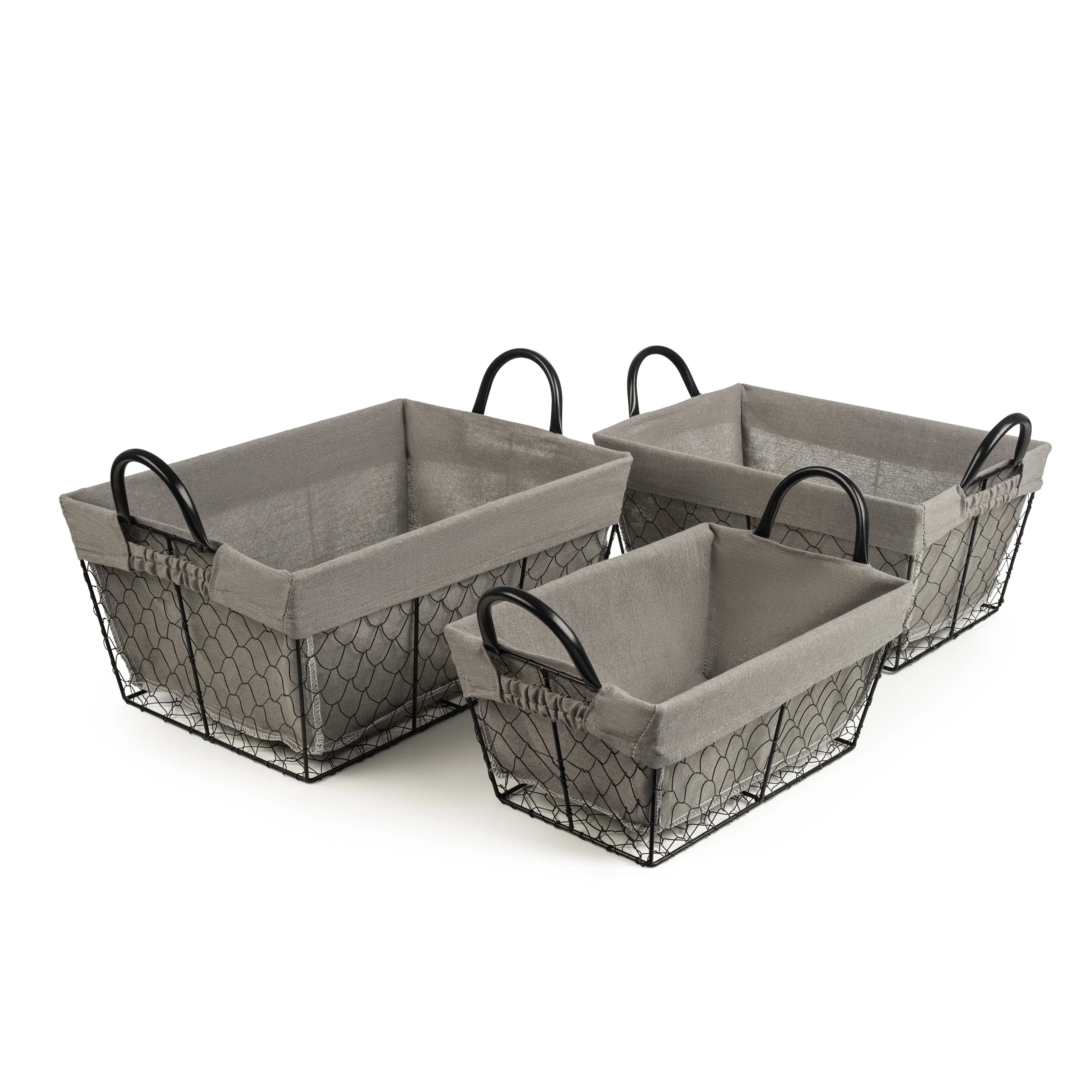 Chicken Wire Storage Baskets (3 Pc)