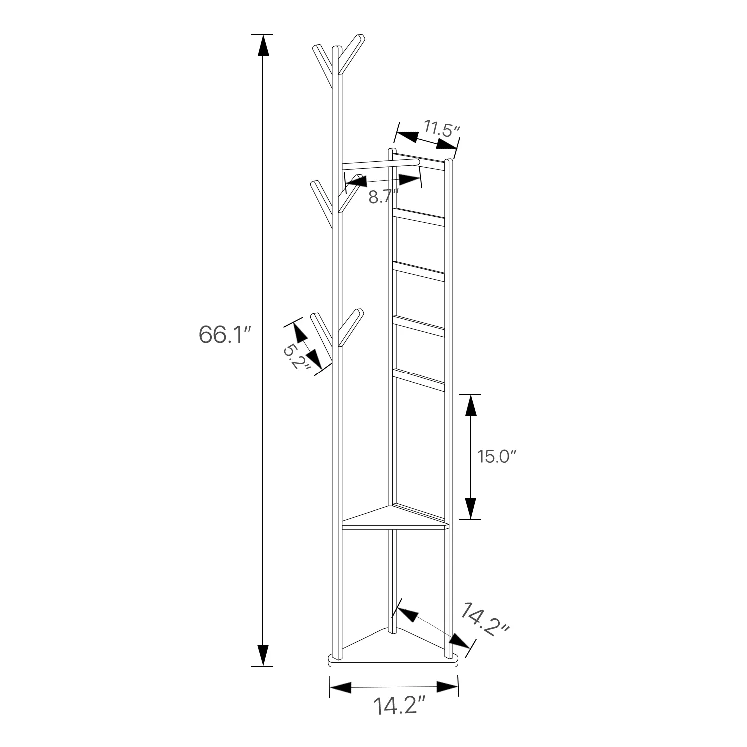 Coat Tree Stand - with Pants Rack