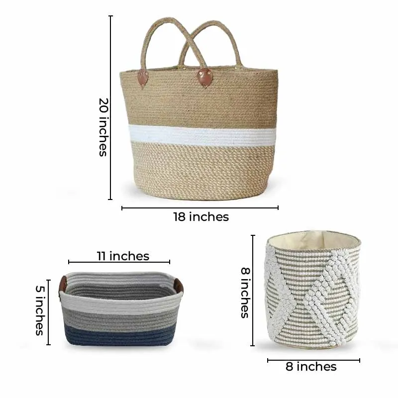 Comfy Weave Cotton Basket | Set of 3