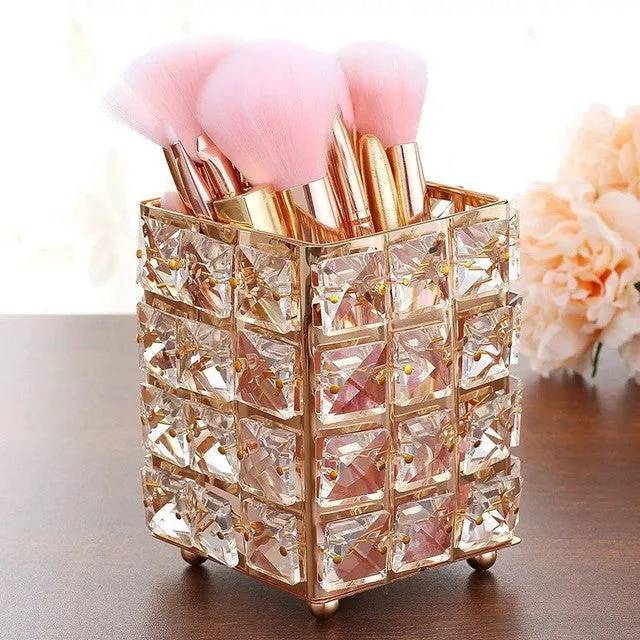 Crystal Square Makeup Brush Holder