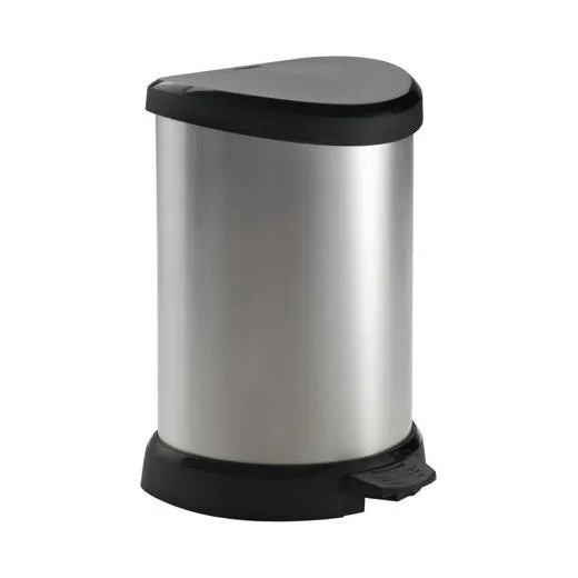 Deco Pedal Bin 15L Metallic