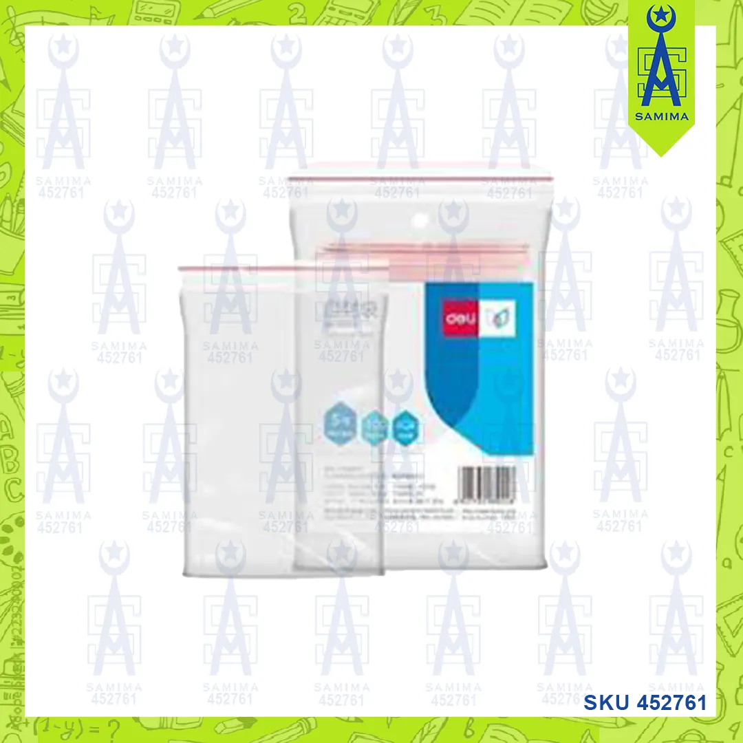 DELI3024 STORAGE ZIP LOCK BAG 10 X 13CM 100'S #5