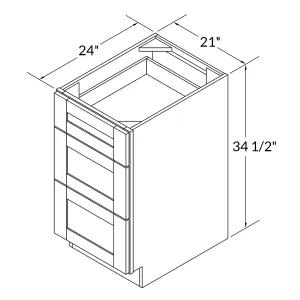 Drawer Base Kitchen Cabinet DB21 Milan Slate 21 in. width 34.5 in. height 24 in. depth