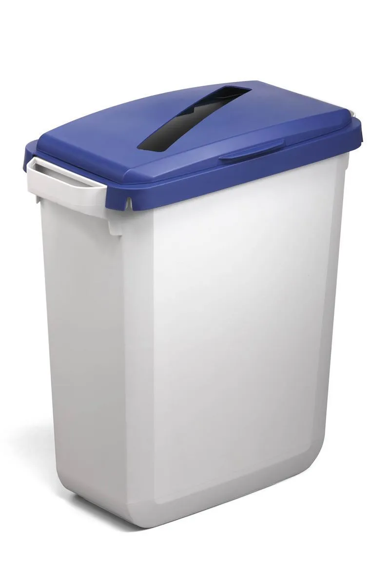 Durable DURABIN 60L Hinged Bin Lid with Slot Cut-Out For Easy Recycling | Blue