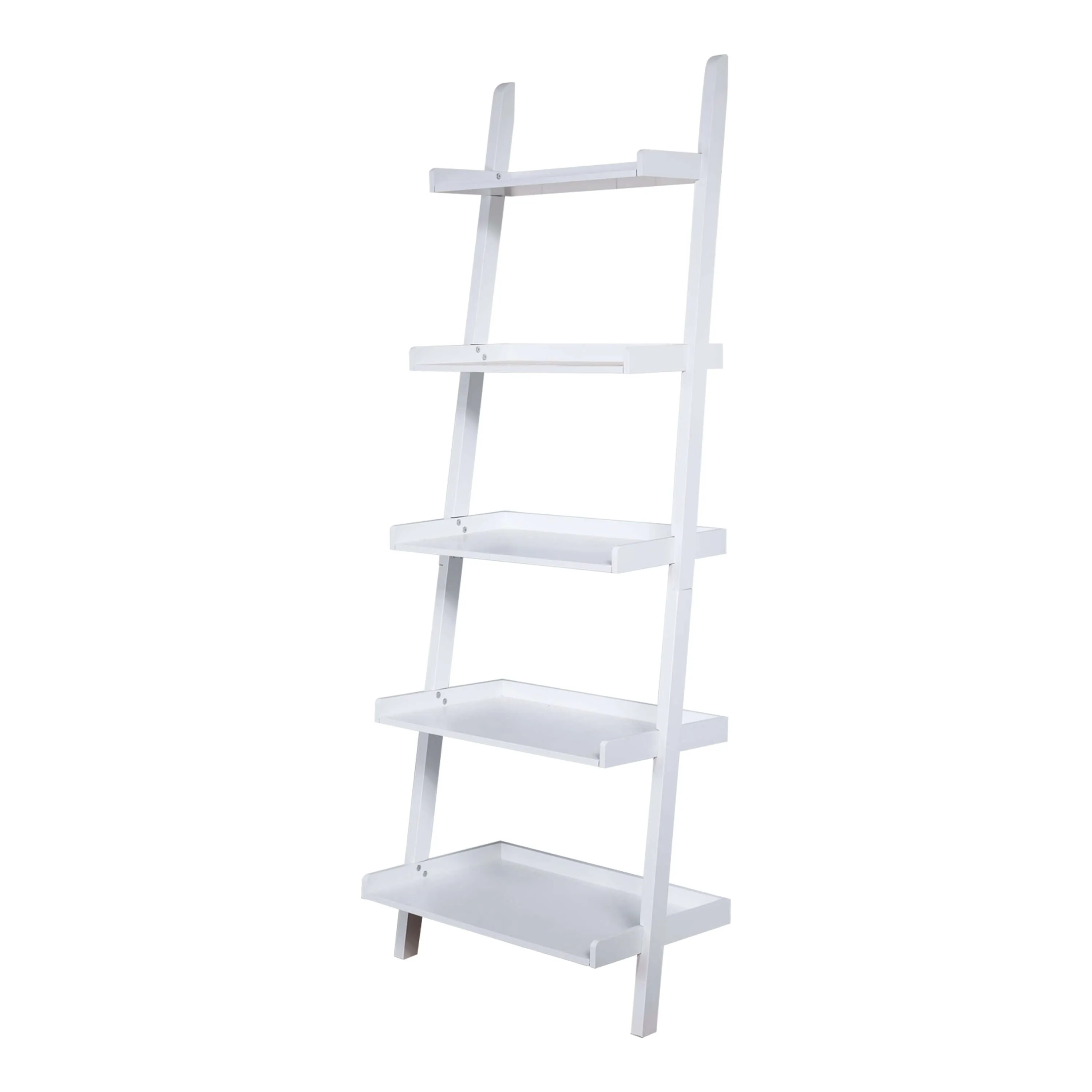 Elegant 5-Tier Ladder Shelf in White - Space-Saving Storage