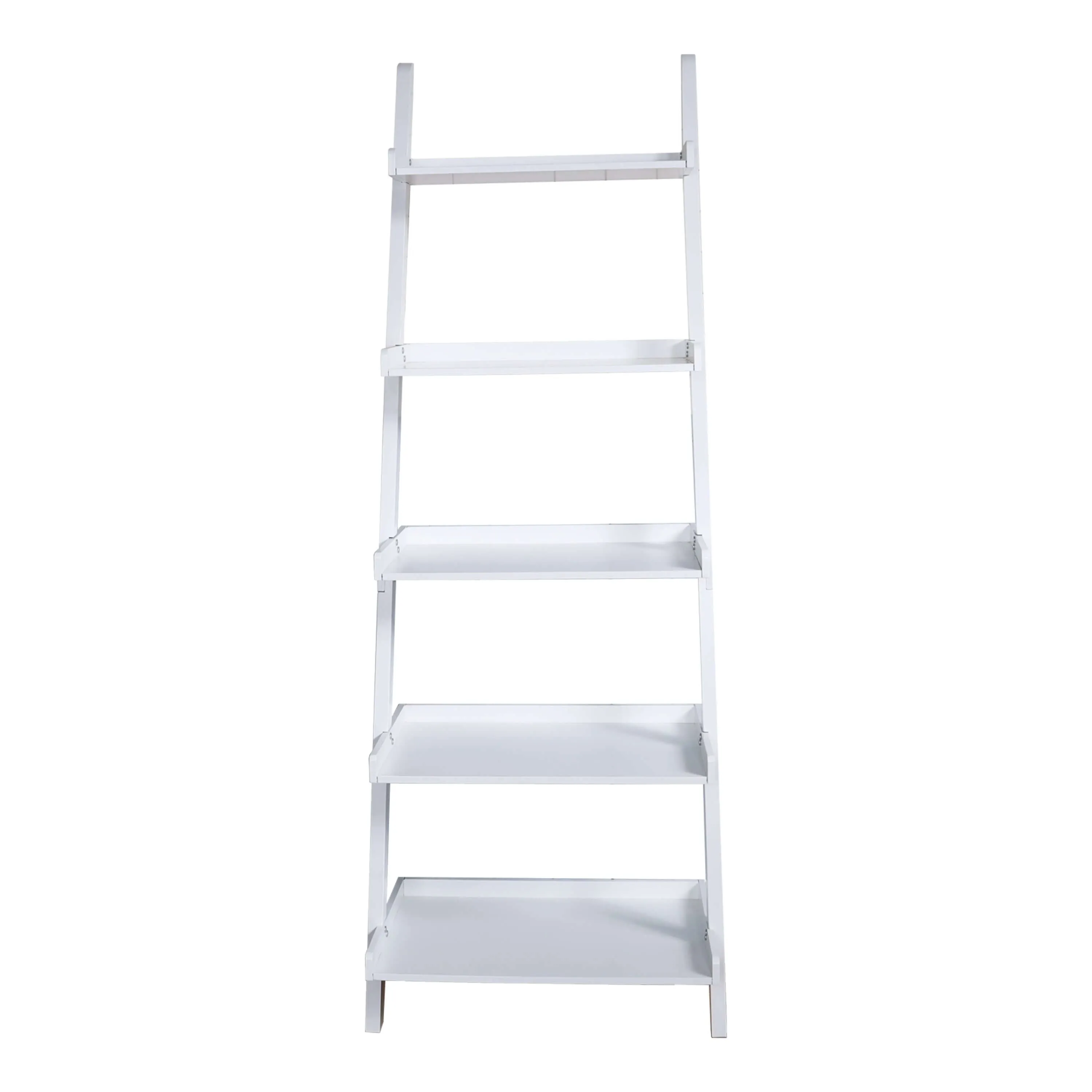 Elegant 5-Tier Ladder Shelf in White - Space-Saving Storage