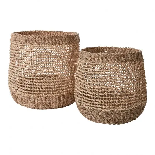 Enfield Open Weave Seagrass Basket By Accent Decor