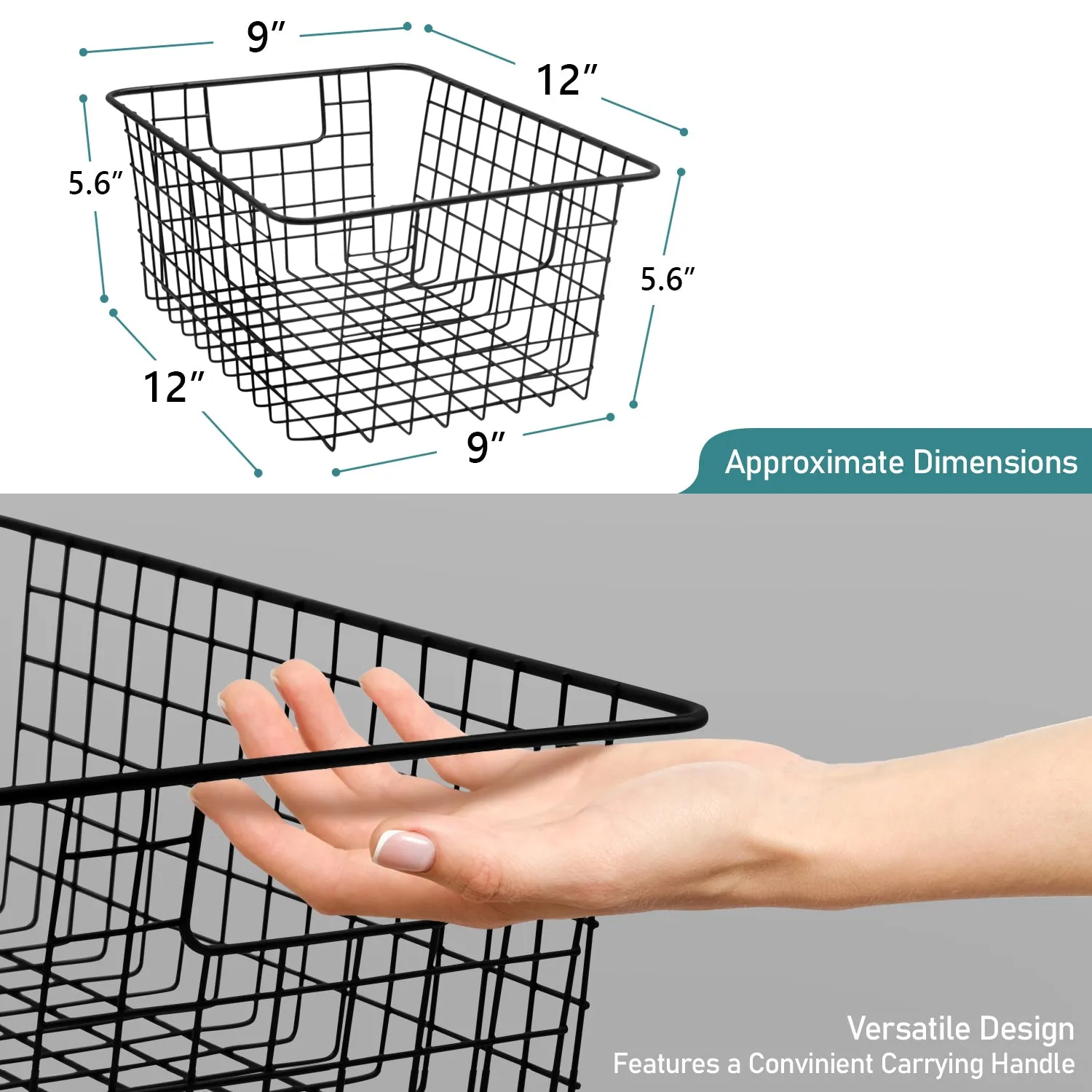 Farmhouse Wire Storage Bins (2 Pack)