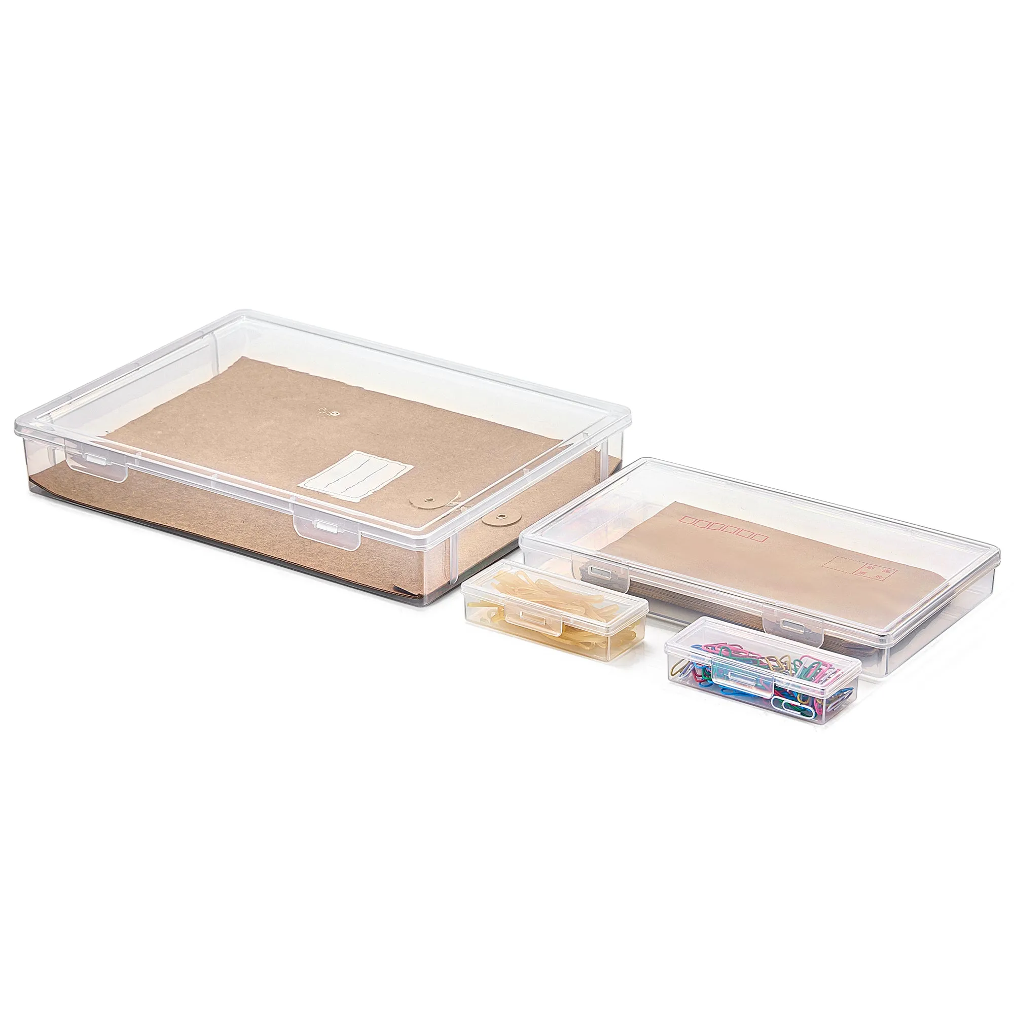 Flat Document & Paper Storage Box Set (4 Pc)