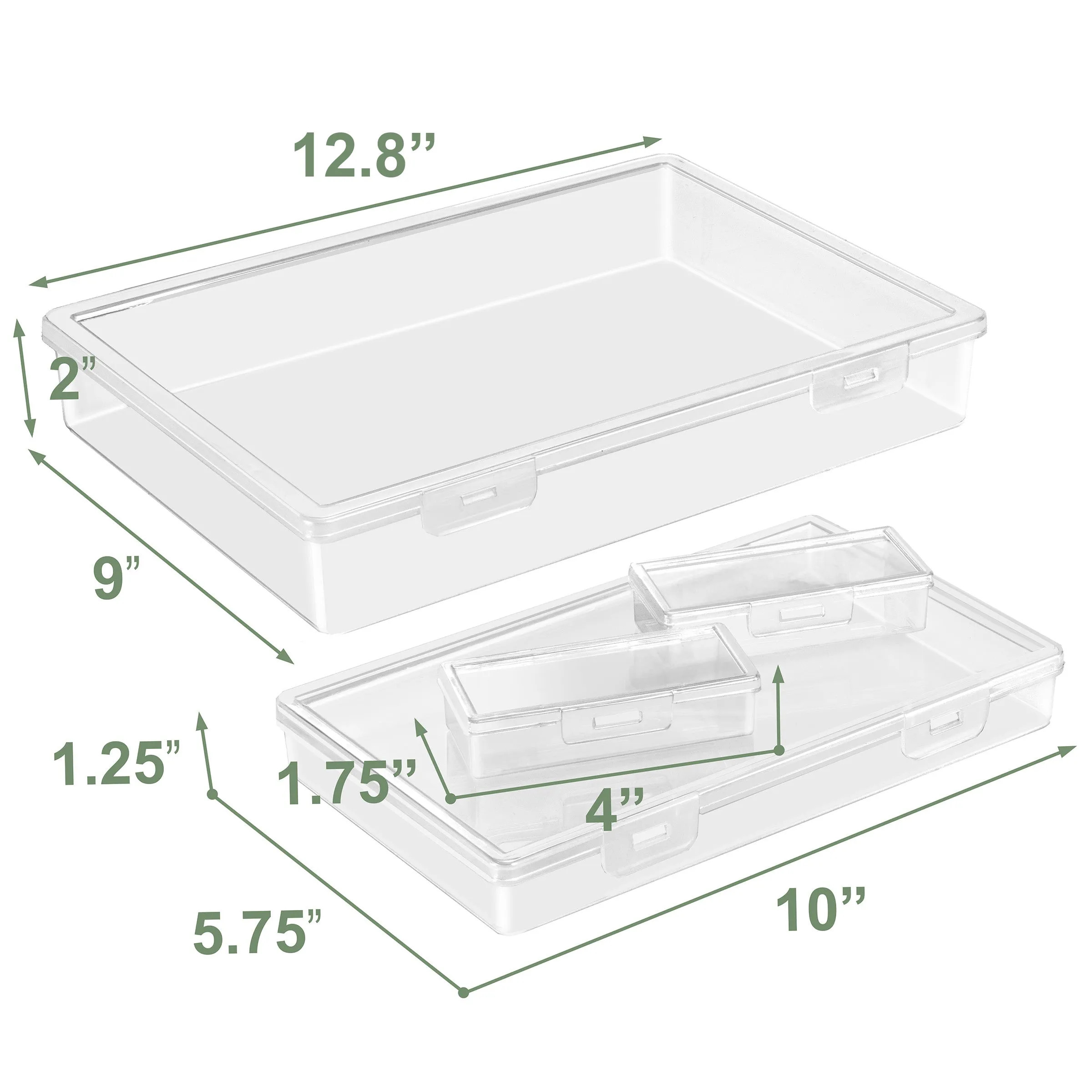 Flat Document & Paper Storage Box Set (4 Pc)